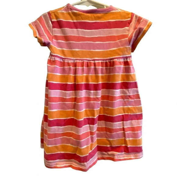LL BEAN GUC GIRLS PINK DRESS TOP BOTTOM SUMMER FALL STRIPES COTTON CASUAL SZ 2T - Picture 3 of 4